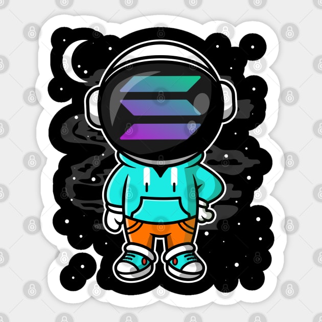 Hiphop Astronaut Solana Coin To The Moon Crypto Token Cryptocurrency Wallet Birthday Gift For Men Women Kids Sticker by Thingking About